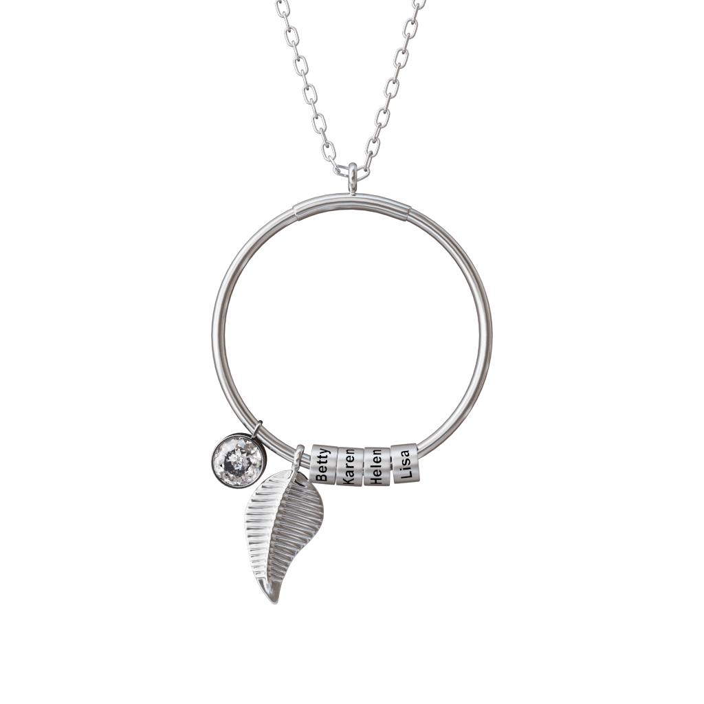 Circle Pendant Necklace with Custom Beads in 18K Gold Plating